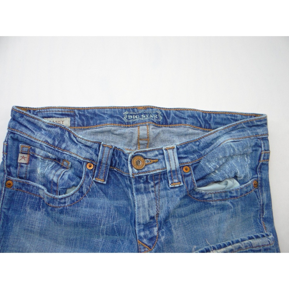 Big Star Casey Bootcut Jeans Womens 28XL Medium Wash Embroidered Low Rise Tall - Picture 4 of 7